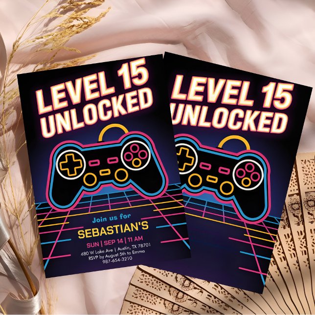 Invitación Celebración definitiva para adolescentes gamers (Subido por el creador)