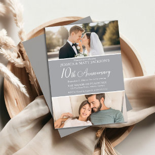Invitación Celebración del 10º Aniversario de Boda Entonces y