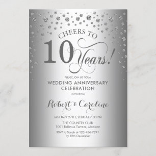 Invitación Celebración del 10º Aniversario - Plata