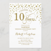 Celebración del 10º Aniversario Sorpresa - Blanco 