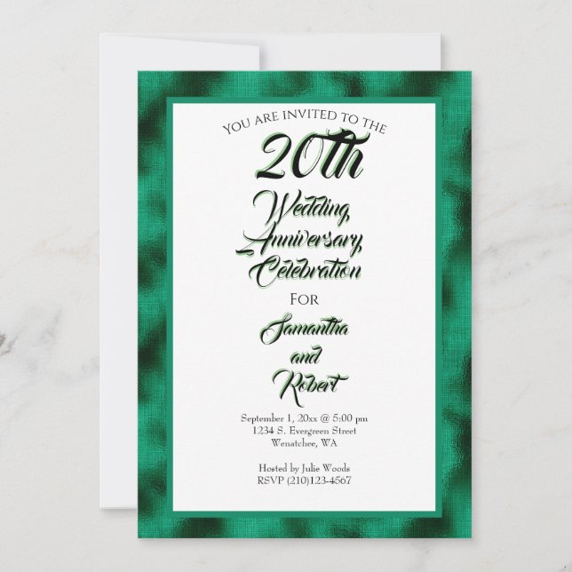 Invitación Celebración del 20° aniversario del Relieve metali (Anverso)