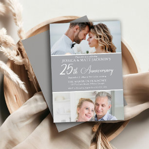 Invitación Celebración del 25º Aniversario de Boda Entonces y
