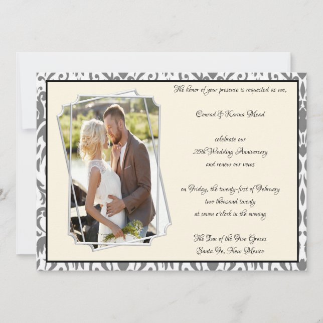 Invitación Celebración del 25º Aniversario de Bodas de Plata (Anverso)