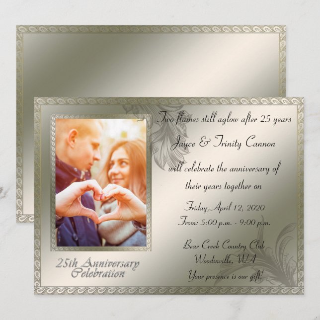 Invitación Celebración del 25º Aniversario de Plata (Anverso / Reverso)