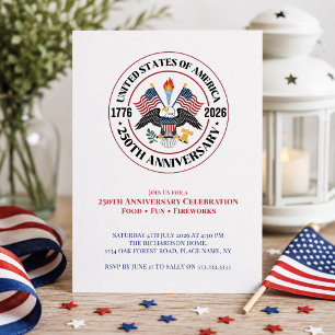 Invitación Celebración del 250º Día de la Independencia Fiest