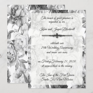 Invitación Celebración del 25 Aniversario Black & White