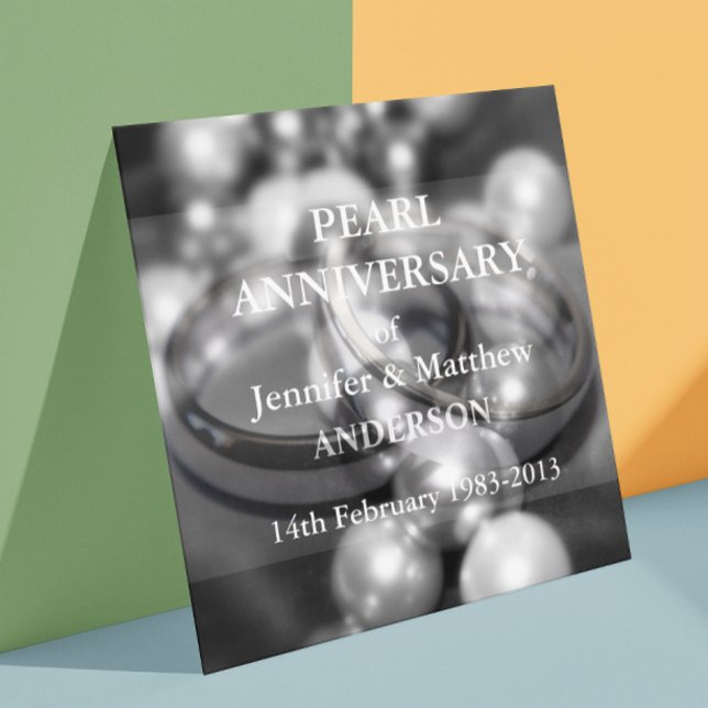 Invitación Celebración del 30 aniversario de Pearl Boda (B&W) (Subido por el creador)