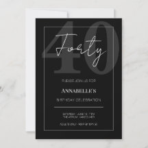 Celebración del 40 cumpleaños en blanco y negro