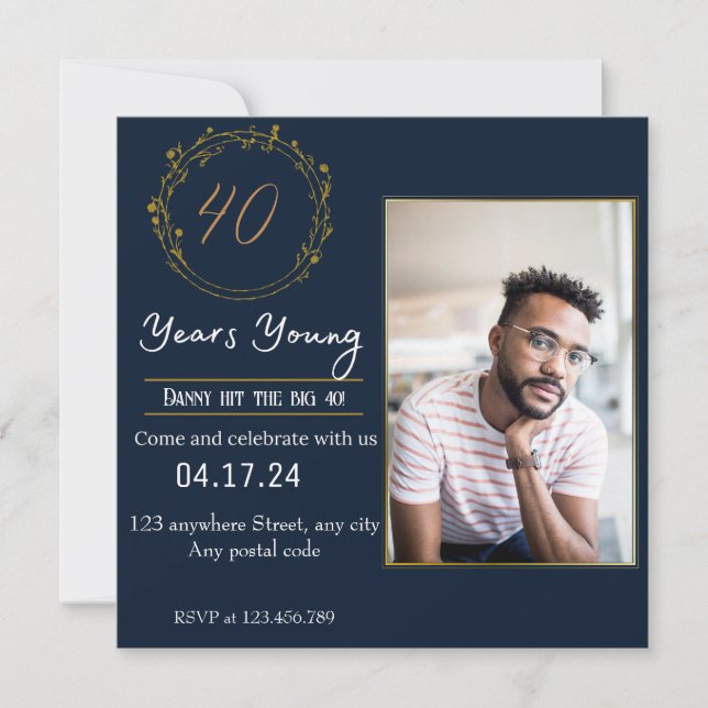 Invitación Celebración del 40 Regal (Anverso)
