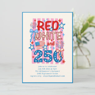Invitación Celebración del 4 de Julio de 2026 Festiva Negrita