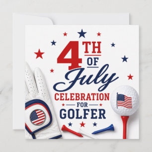 Invitación Celebración del 4 de julio para golfista 