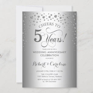Invitación Celebración del 5º Aniversario - Plata