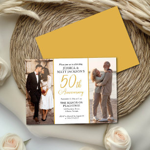Invitación Celebración del 50º Aniversario de Boda Entonces y