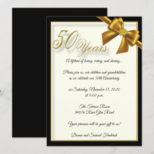 Invitación Celebración del 50º Aniversario de Oro Elegante