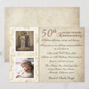 Invitación Celebración del 50º Aniversario Vintage