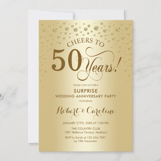 Invitación Celebración del 50 aniversario de Surprise Golden (Anverso)