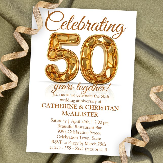 Invitación Celebración del 50° Aniversario del Boda del Oro E (Subido por el creador)