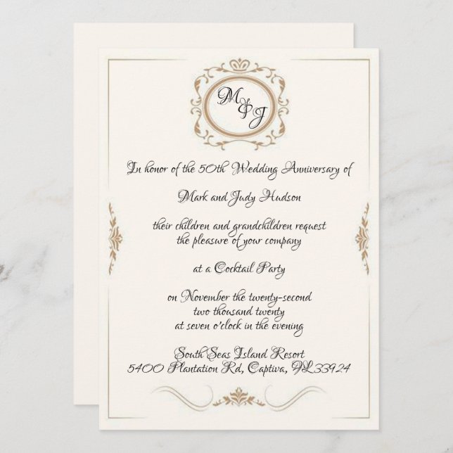 Invitación Celebración del 50 aniversario del monograma (Anverso / Reverso)