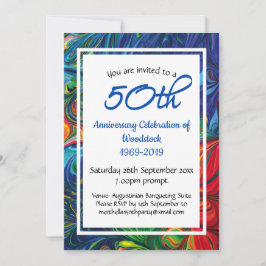 Invitación Celebración del 50 aniversario Retro Personalizada