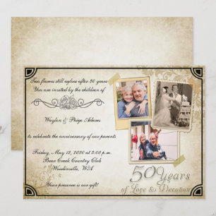 Invitación Celebración del 50 aniversario Vintage