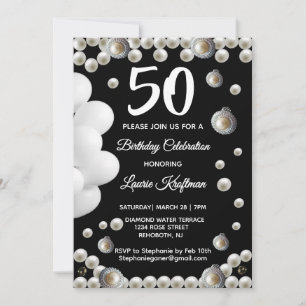 Invitación Celebración del 50 cumpleaños de Pearl