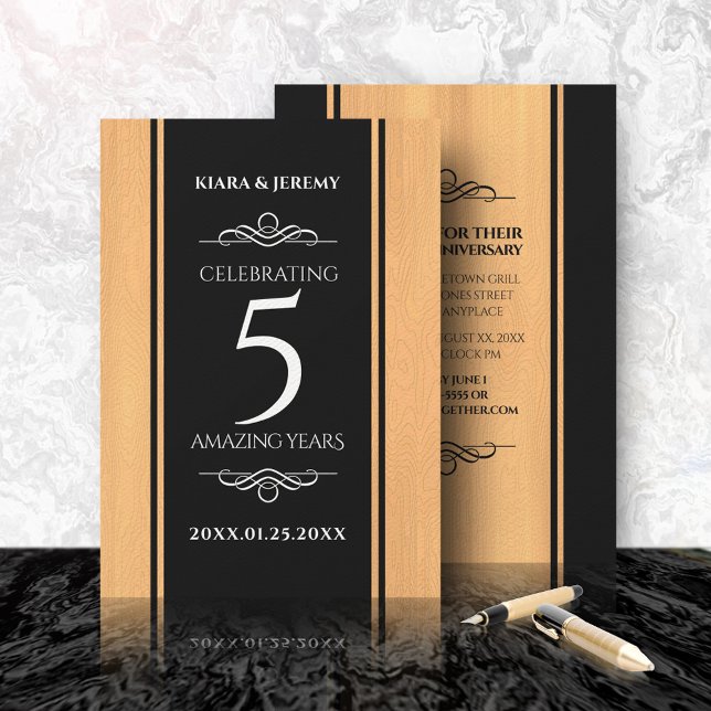 Invitación Celebración del 5° Aniversario del Boda de Madera  (Subido por el creador)