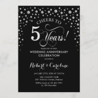 Celebración del 5° Aniversario - Negro plateado