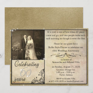 Invitación Celebración del 60º Aniversario Vintage
