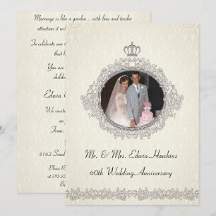 Invitación Celebración del 60° aniversario de estilo victoria