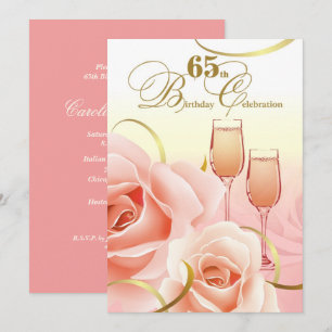 Invitación Celebración del 65 Aniversario. Rosas Rosa