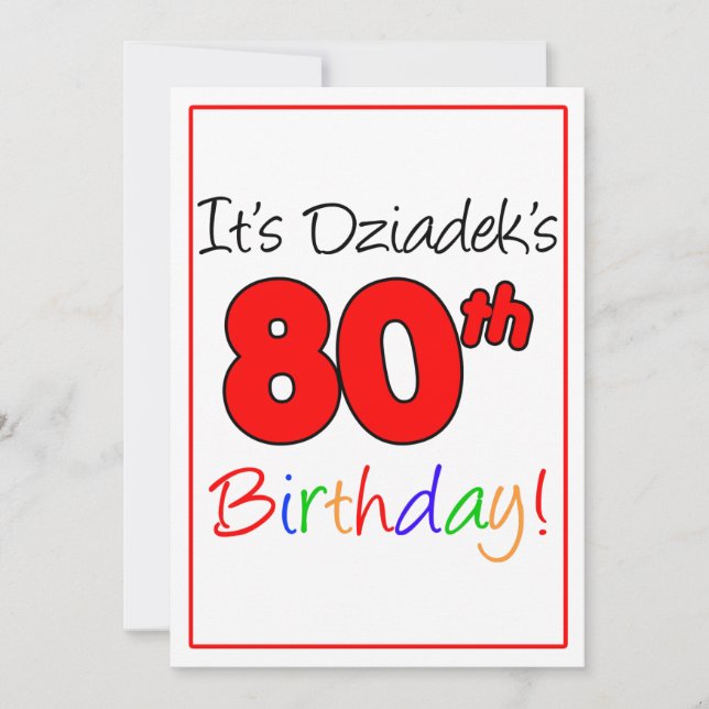 Invitación Celebración del 80 aniversario de la fiesta de cum (Anverso)