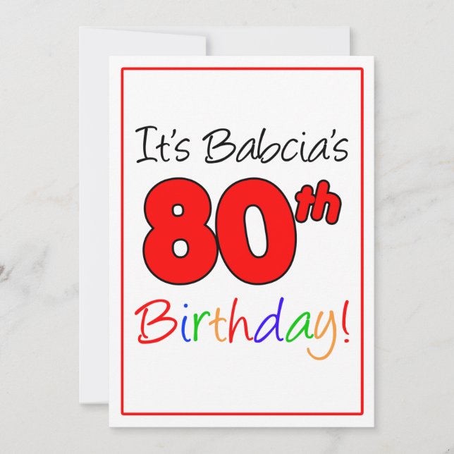 Invitación Celebración del 80 aniversario de la fiesta de cum (Anverso)