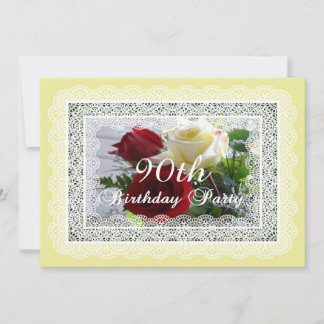 Invitación Celebración del 90 aniversario de la fiesta - Rosa