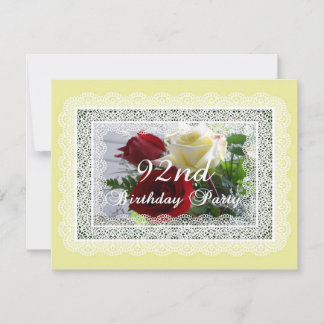 Invitación Celebración del 92º cumpleaños - Roses Rojas/Amari
