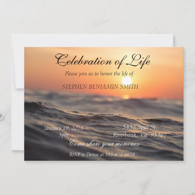 Invitación Celebración del amanecer del lago Life Ocean Lake (Anverso)