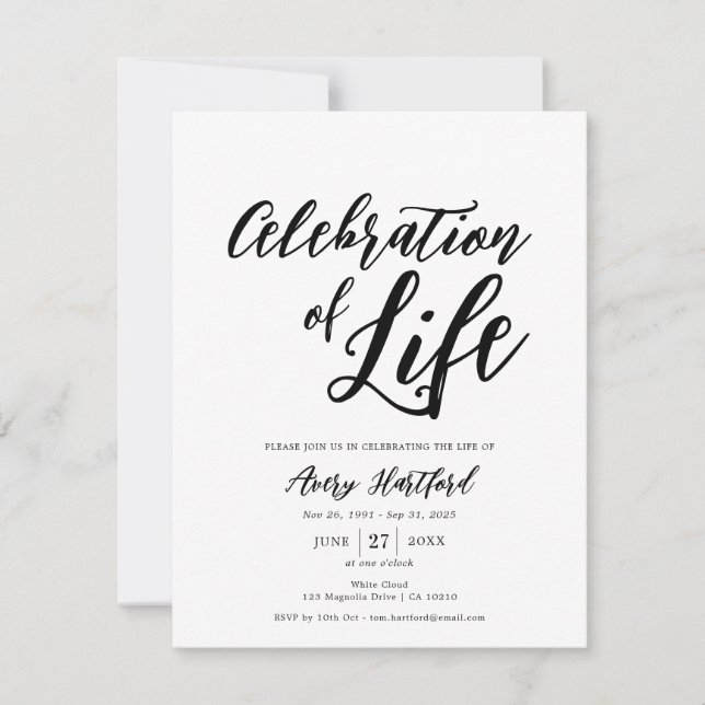 Invitación Celebración Del Aniversario De La Muerte Por La Ca (Anverso)