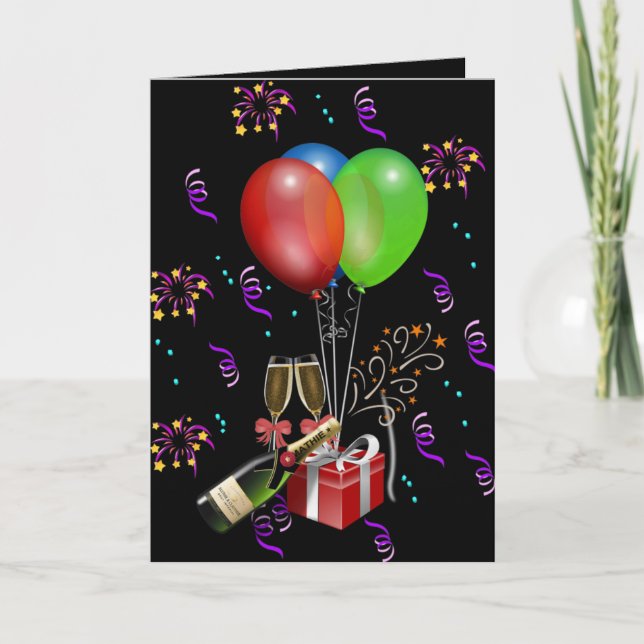 Invitación Celebración del aniversario de los globos botellas (Anverso)