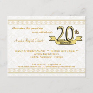 Invitación Celebración del aniversario del damasco del oro la