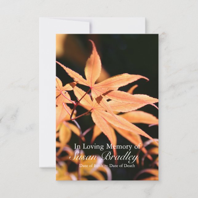 Invitación Celebración del árbol de arce 2 de la ceremonia (Anverso)