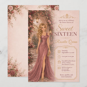 Invitación Celebración del Arco del Jardín de Dulces Dieciséi