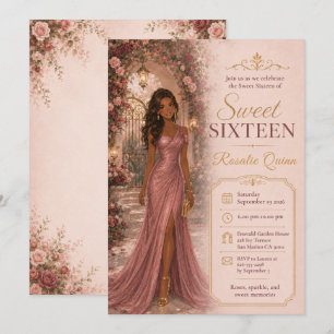 Invitación Celebración del Arco del Jardín de Dulces Dieciséi