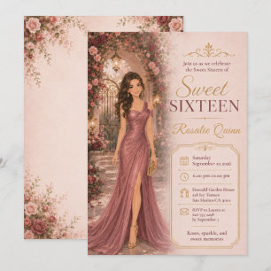 Invitación Celebración del Arco del Jardín de Dulces Dieciséi