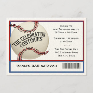 Invitación Celebración del Bar de Béisbol Mitzvah