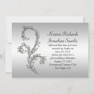 Invitación Celebración del Boda de Green and Silver Swirls Po