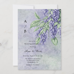 Invitación Celebración del Boda de la Wisteria de Lavanda pin