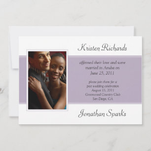 Invitación Celebración del Boda de Lavender White Photo Post