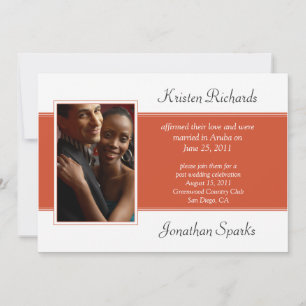 Invitación Celebración del Boda del Modern Coral White Photo