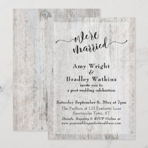 Invitación Celebración del Boda del Rustic Weathered Wood Pos