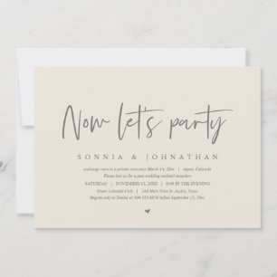 Invitación Celebración del boda Elopement, ahora vamos a fies
