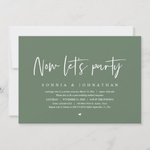 Invitación Celebración del boda Elopement, ahora vamos a fies